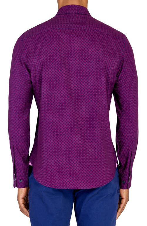 Construct Short Sleeve Geo Woven Long Sleeve Shirt In Red/blue