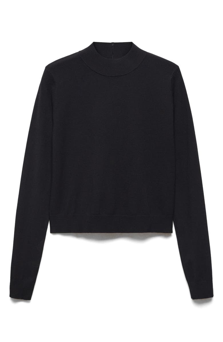 MANGO Back Zip Mock Neck Sweater, Alternate, color, 