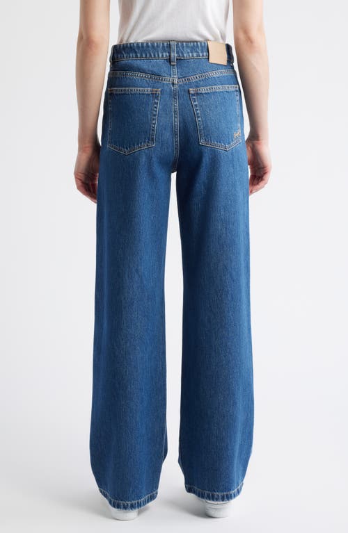 Hugo Boss Boss Orange Marlene High Waist Wide Leg Jeans In Blue