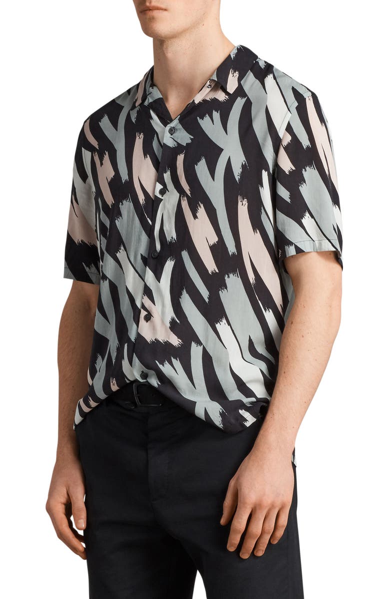 AllSaints Koloa Slim Fit Short Sleeve Sport Shirt, Alternate, color, 