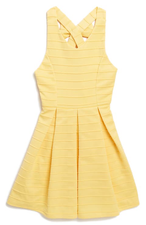 Rib Stripe Skater Dress (Big Girls)
