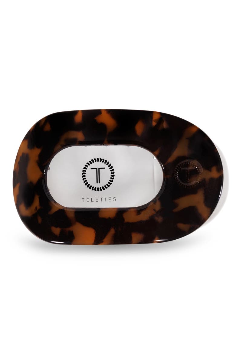 Medium Flat Round Hair Clip, Alternate, color, TORTOISE