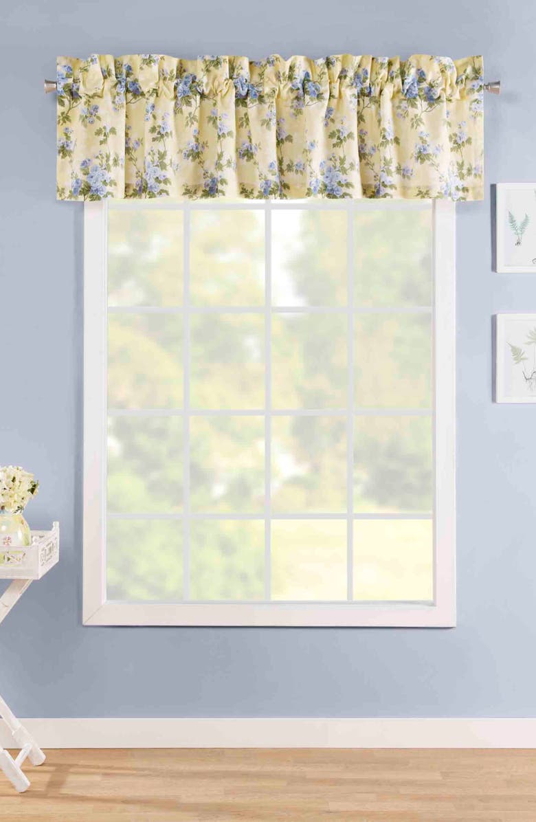 Laura Ashley Cassidy Valance Curtain, Alternate, color, Soft Yellow