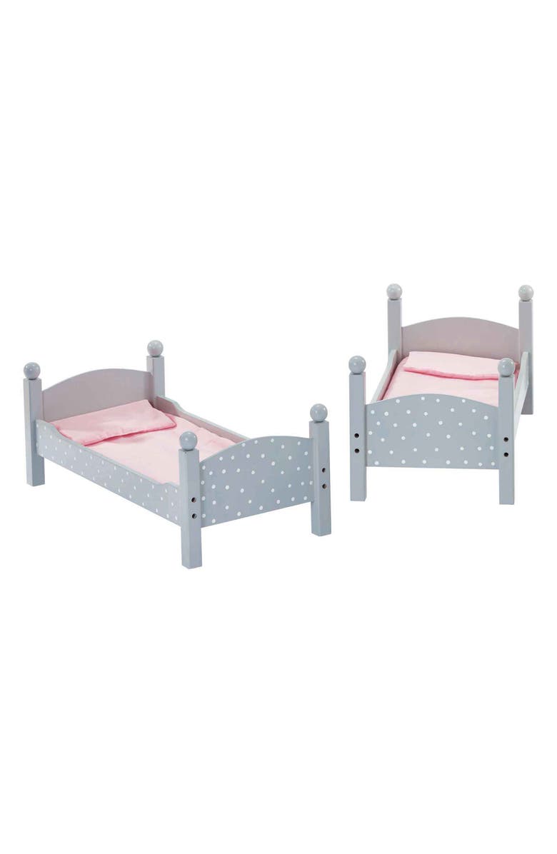 Teamson Kids Olivia's Little World Doll Polka Dot Double Bunk Bed, Main, color, Gray