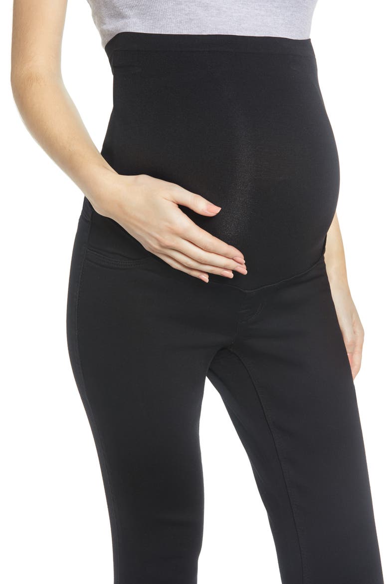 Contour Ankle Skinny Maternity Jeans, Alternate, color, BLACK