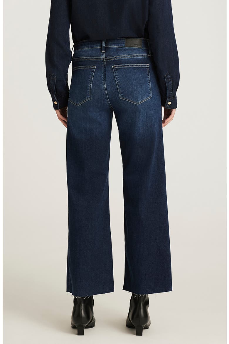 Paloma Raw Hem Wide Leg Jeans, Alternate, color, DARK BLUE FEATHER
