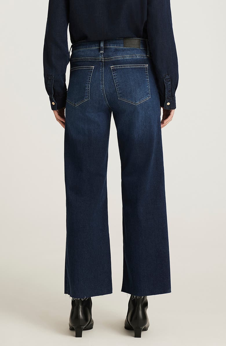 Mavi Jeans Paloma Raw Hem Wide Leg Jeans, Alternate, color, Dark Blue Feather