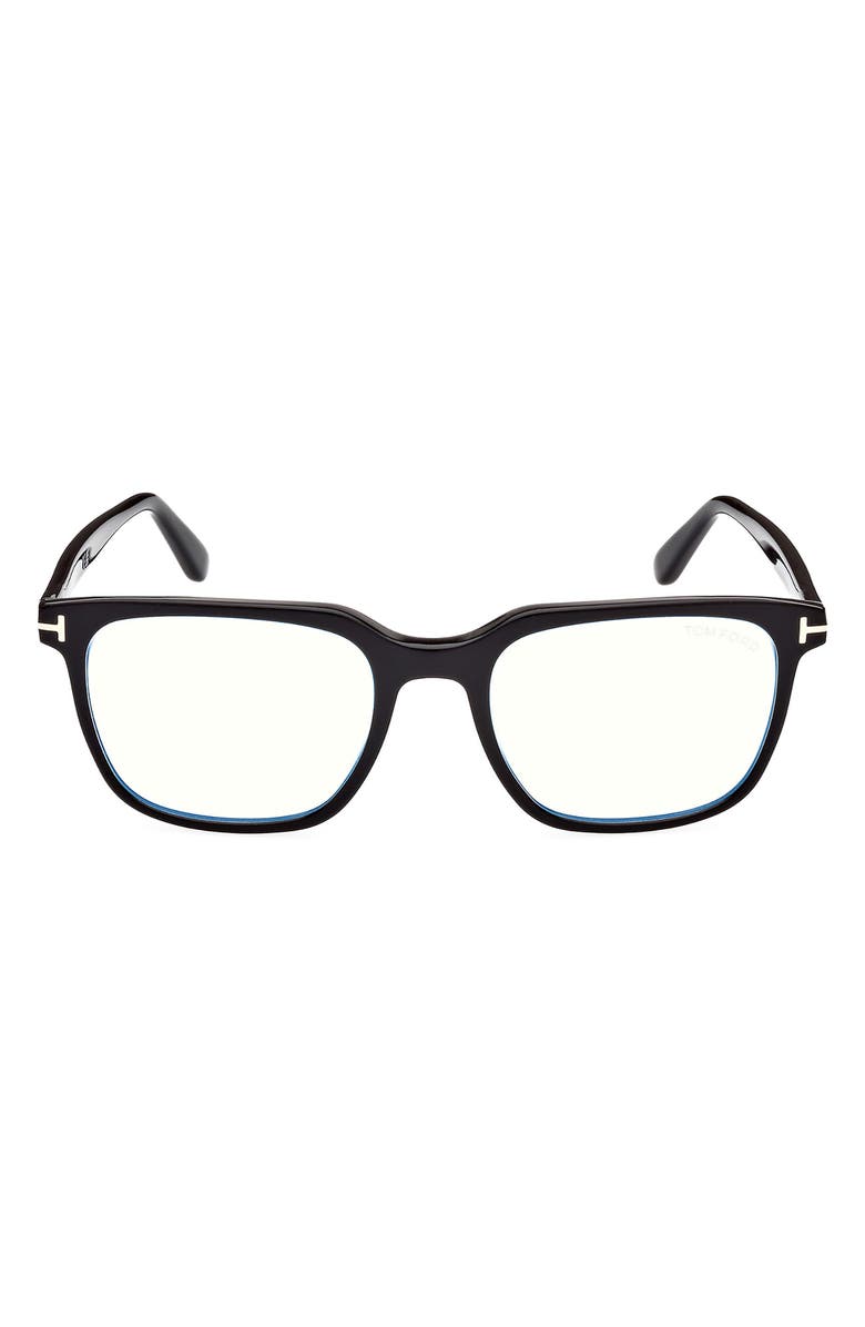 TOM FORD 53mm Square Blue Light Blocking Glasses, Main, color, 