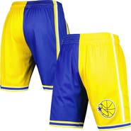 Mitchell & Ness Men's Mitchell & Ness Royal/Gold Golden State Warriors Hardwood Classics 1995 Split Swingman Shorts