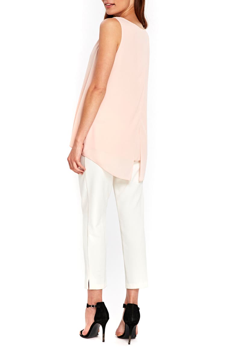 Embellished Neck Asymmetrical Top, Alternate, color, BLUSH