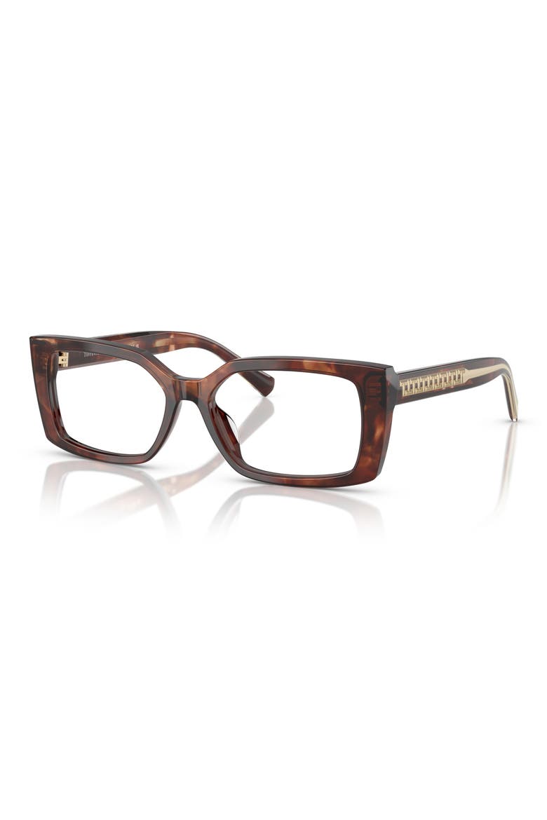 52mm Rectangular Optical Glasses, Alternate, color, SPOTTED BROWN/ DEMO LENS