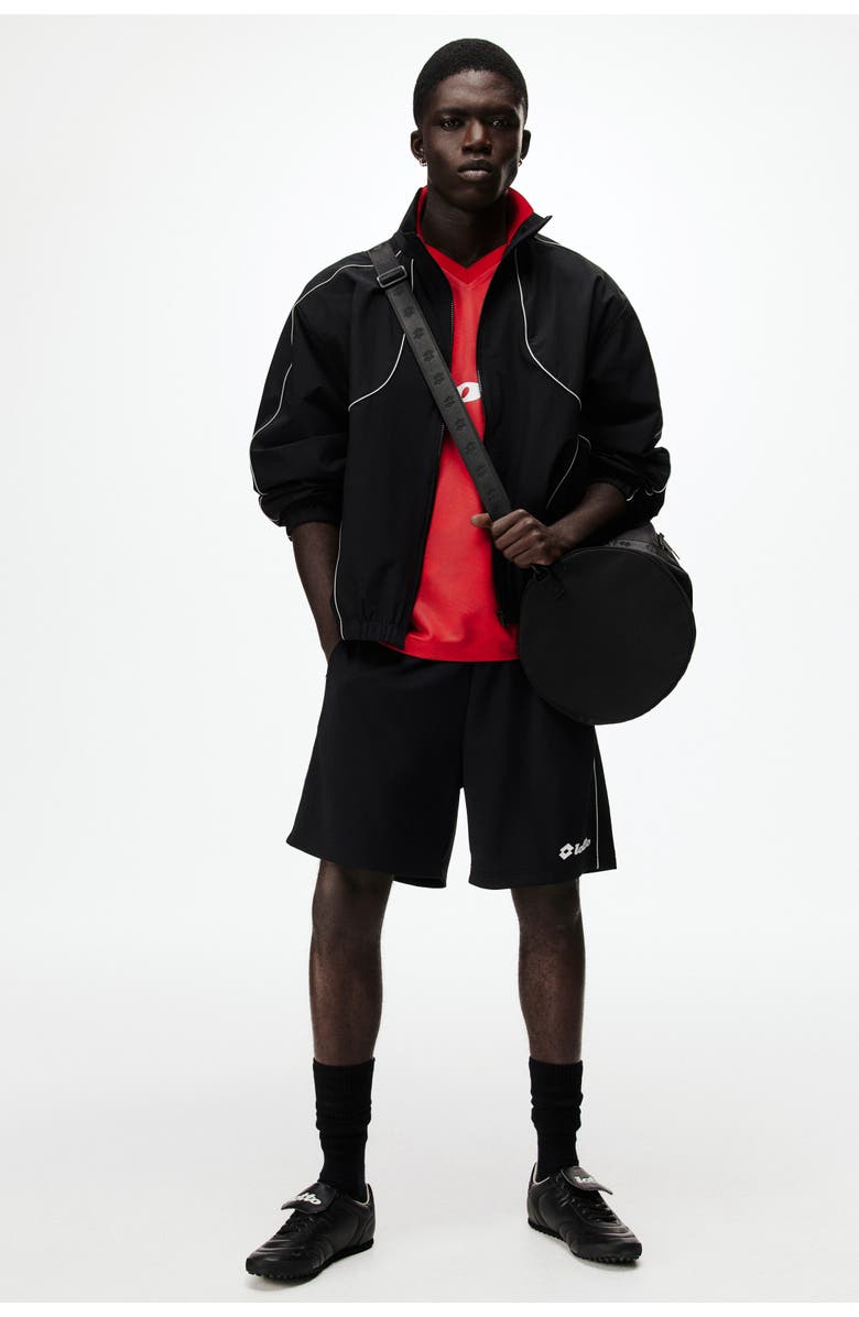 H&M Relaxed Fit Football Shorts, Alternate, color, Black/Lotto