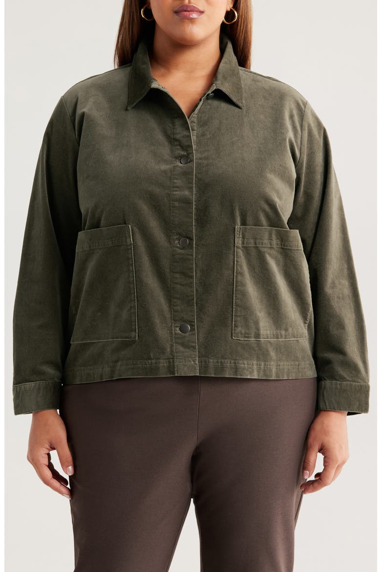 Stretch Cotton Velveteen Jacket, Alternate, color, WREN