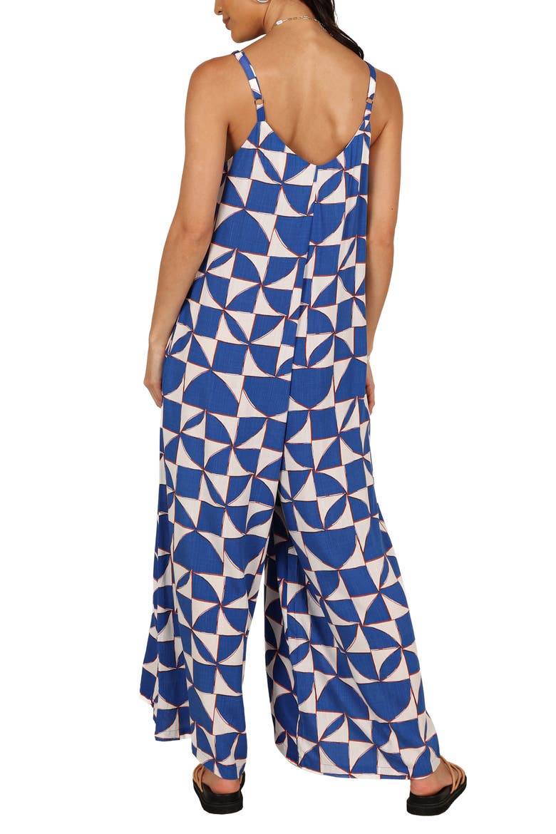 Kiki Abstract Print Wide Leg Jumpsuit, Alternate, color, BLUE
