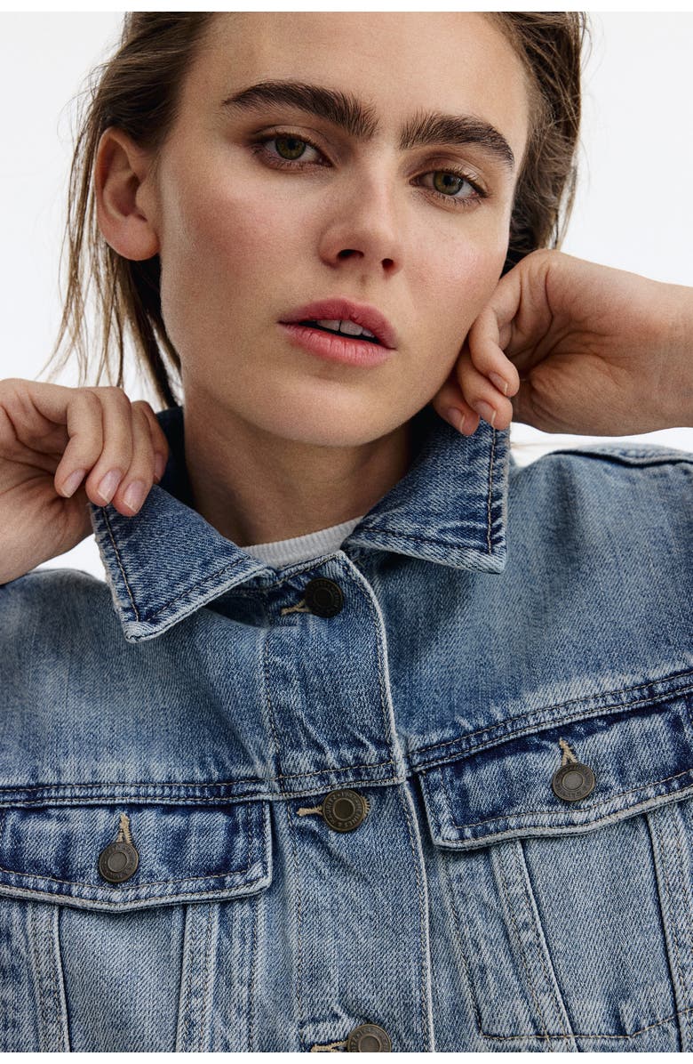 H&M Denim Jacket, Alternate, color, Light Denim Blue