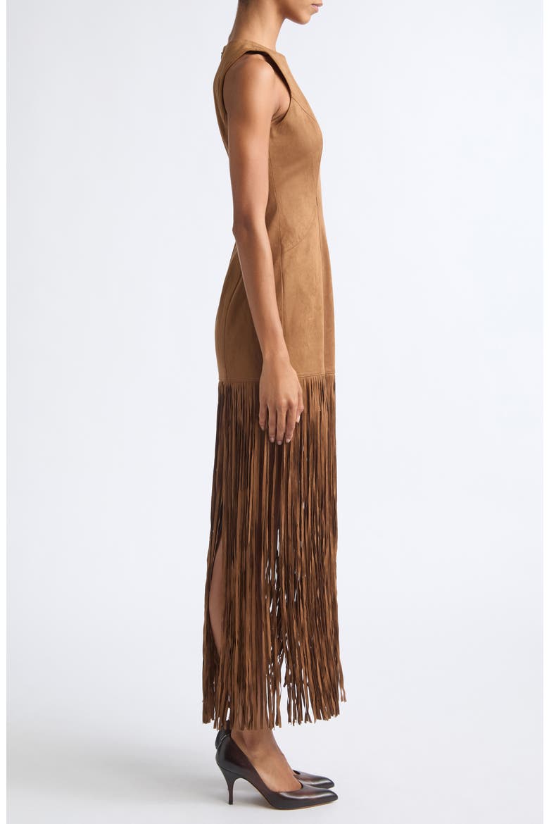 Esther Faux Suede Fringe Minidress, Alternate, color, CEDAR