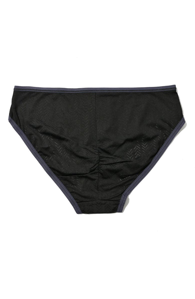 Hanky Panky Movecalm Ruched Back Briefs, Alternate, color, Black/ Granite