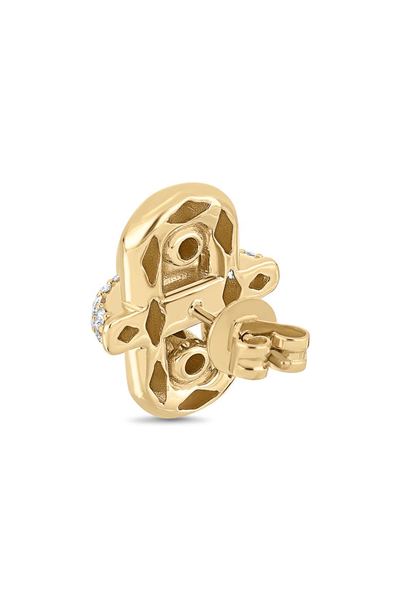 Varda 18k Gold Diamond Link Stud Earrings, Alternate, color, 18K YELLOW GOLD