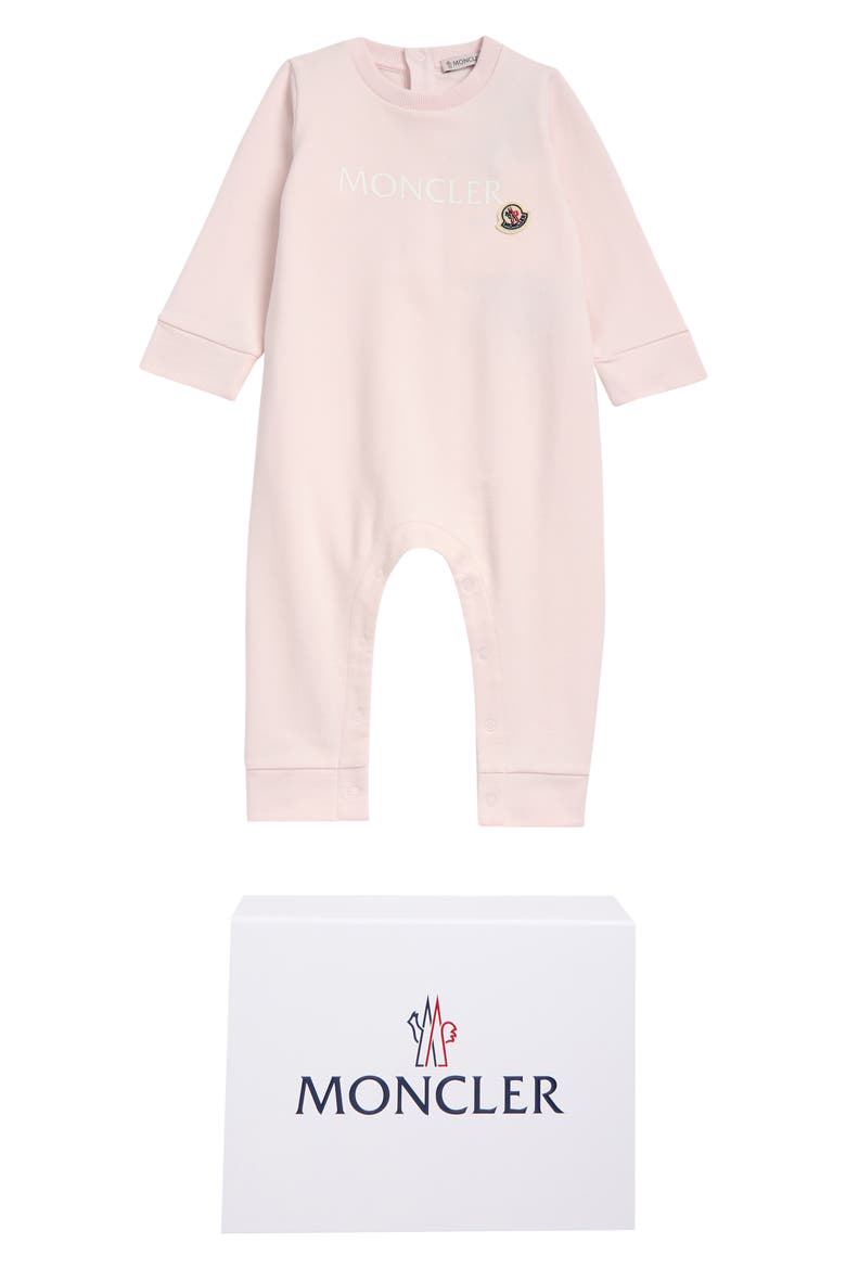 Stretch Cotton Fleece Romper, Main, color, PINK
