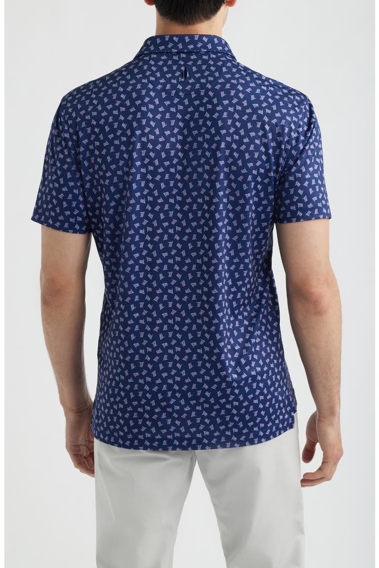 USA Flag Print Performance Jersey Polo, Alternate, color, NAVY