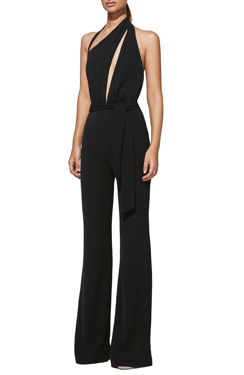MISHA Collection 'Caprice' Cutout Halter Jumpsuit, Alternate, color,