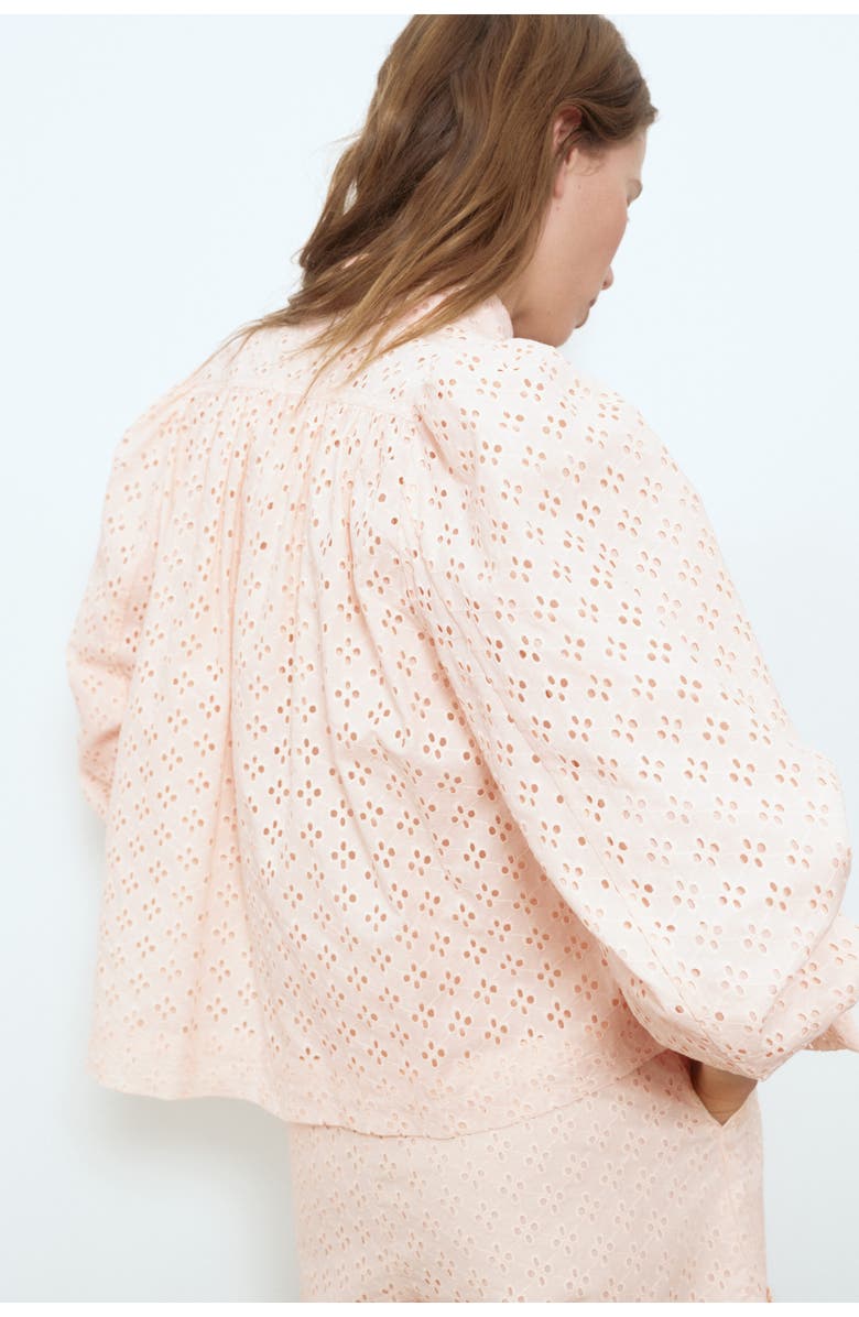 H&M Broderie Anglaise Cotton Jacket, Alternate, color, Light Pink