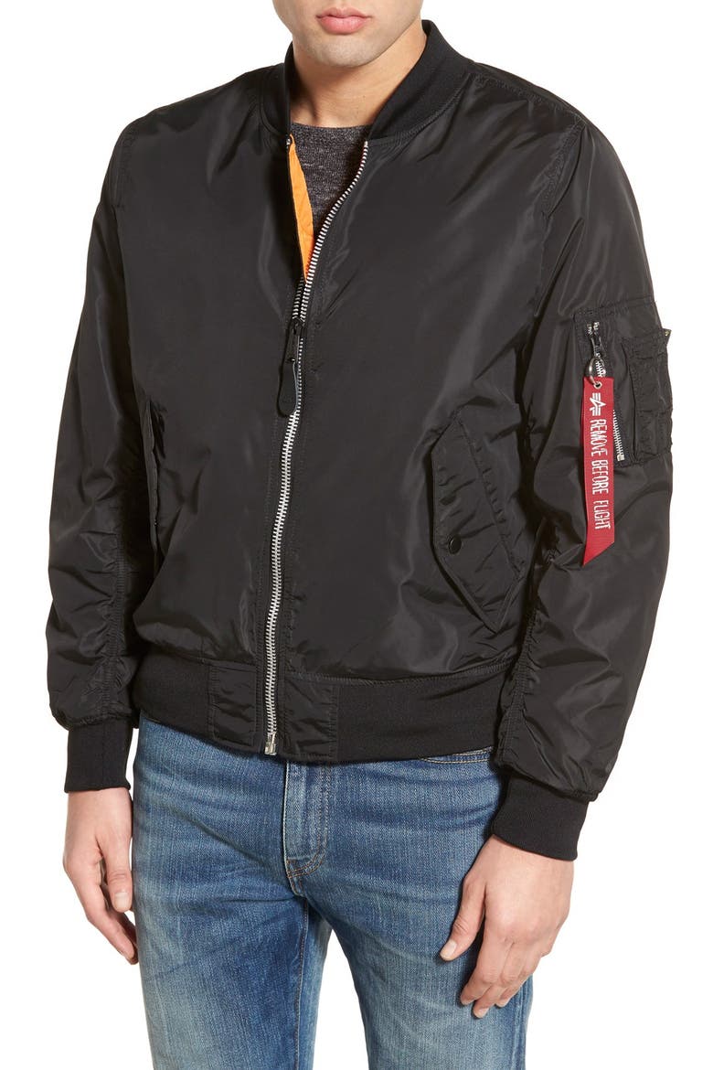 LB-2 Scout Reversible Flight Jacket, Main, color, BLACK