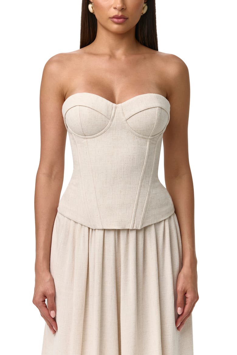 Strapless Suiting Bustier Top, Main, color, CREAM