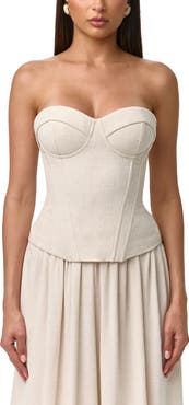 Naked Wardrobe Strapless Suiting Bustier Top