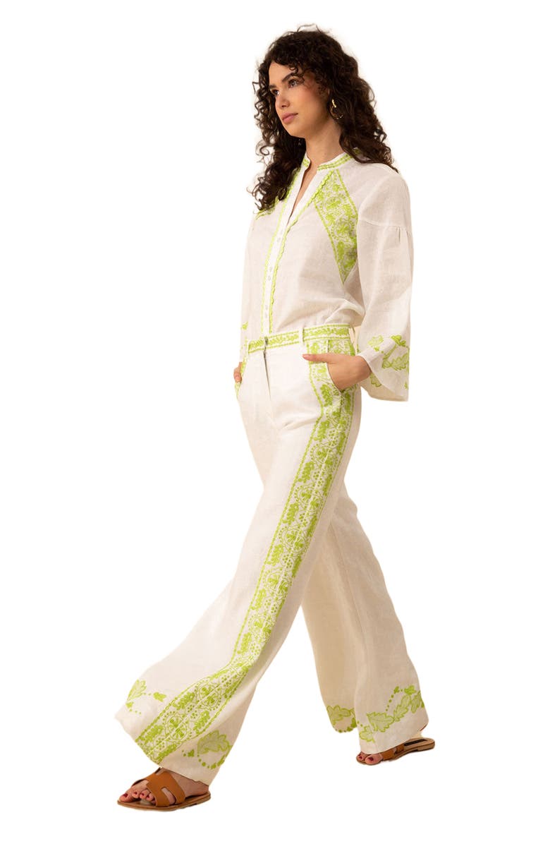 Hale Bob Kaia Embroidered Linen Top, Main, color, 