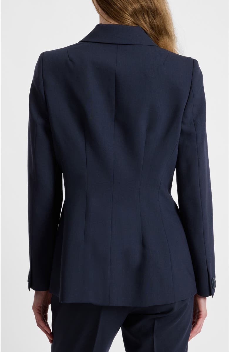 Santorelli Mara Asymmetrical Blazer in Virgin Wool Stretch, Alternate, color, Midnight
