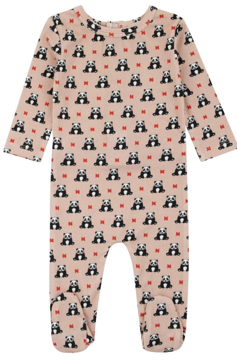 NoggiWear Girls Panda Pattern Footie, Main, color, Panda Pattern