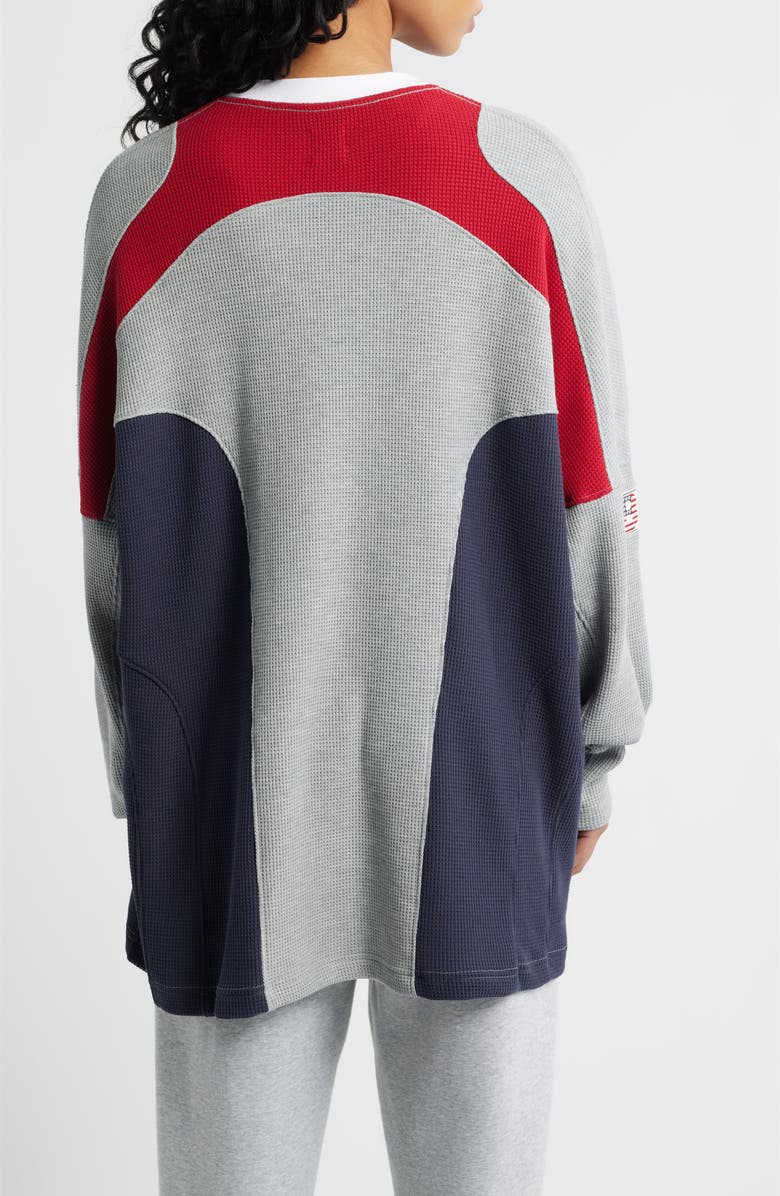 BOYS LIE Goal Digger Long Sleeve Waffle Knit Top, Alternate, color, Heather Grey