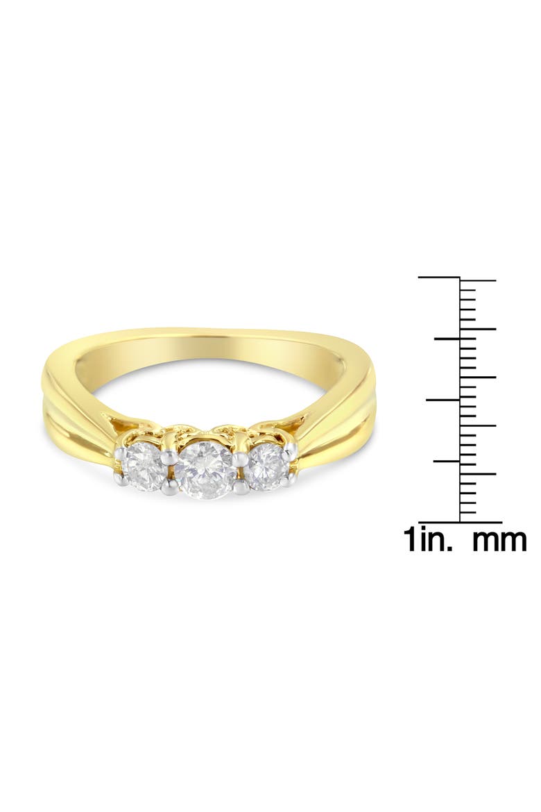10K Yellow Gold Three-stone 1/2 Cttw Diamond Ring, Alternate, color, Yellow Gold