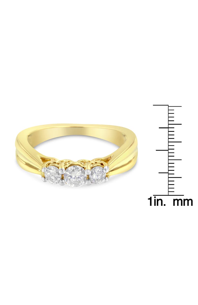 Haus of Brilliance 10K Yellow Gold Three-stone 1/2 Cttw Diamond Ring, Alternate, color, Yellow Gold