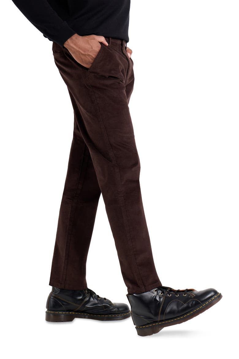 Slim Fit Five-Pocket Corduroy Pants, Alternate, color, CHOCOLATE