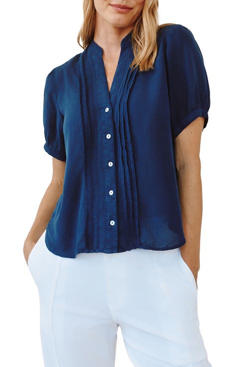 Short Sleeve Pintuck Shirt