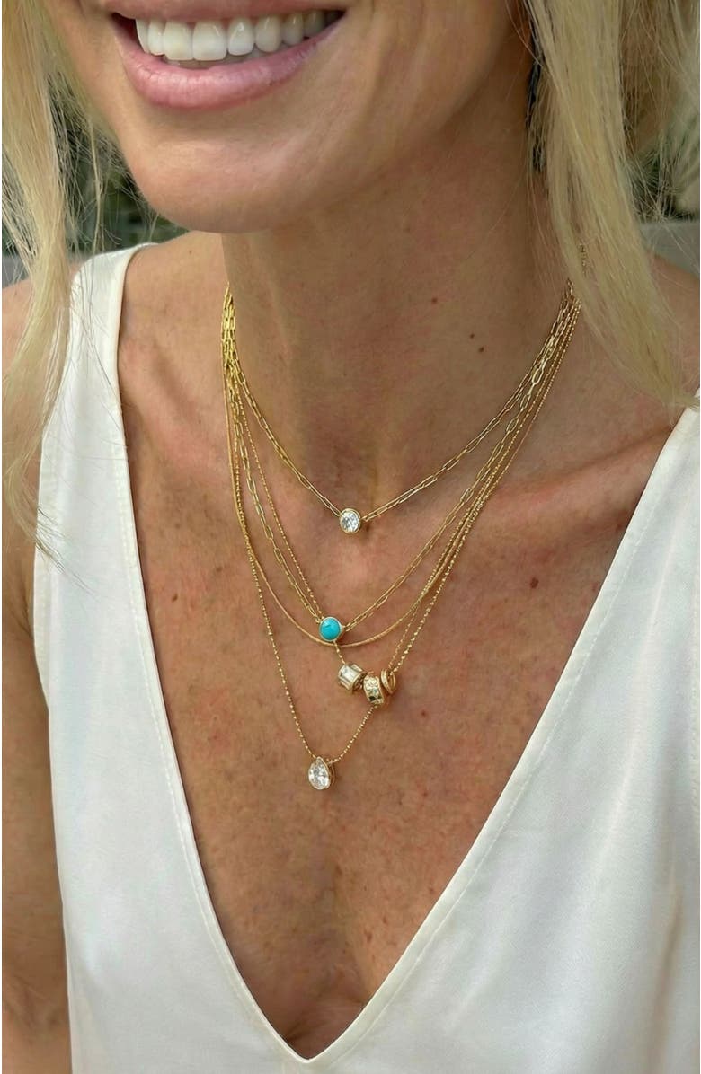 Stella & Dot Delicate Rondelle Necklace, Alternate, color, Gold