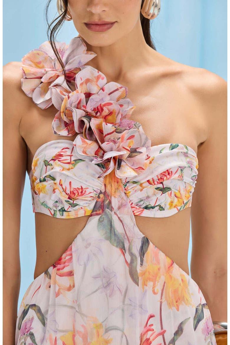 Honey Flower Flower Applique Beach Dress, Alternate, color, OFF WHITE