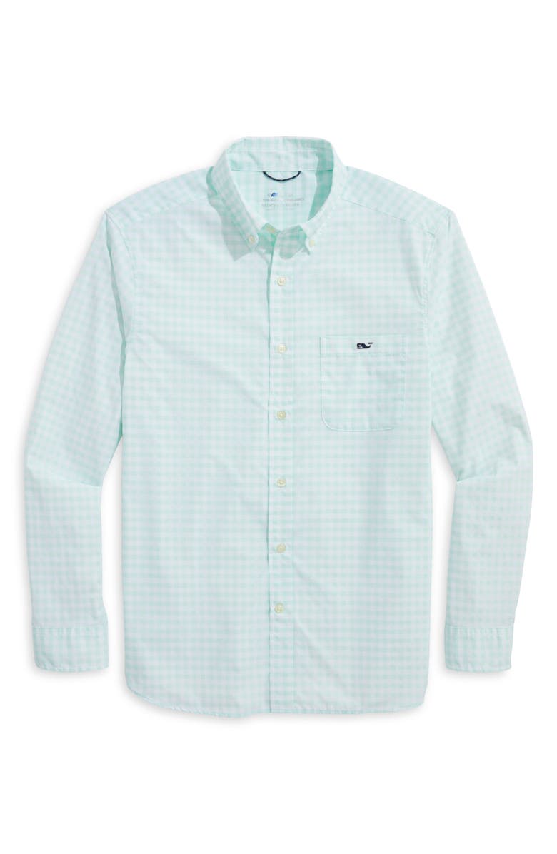 vineyard vines On-The-Go Gingham Button-Down Shirt, Main, color, 