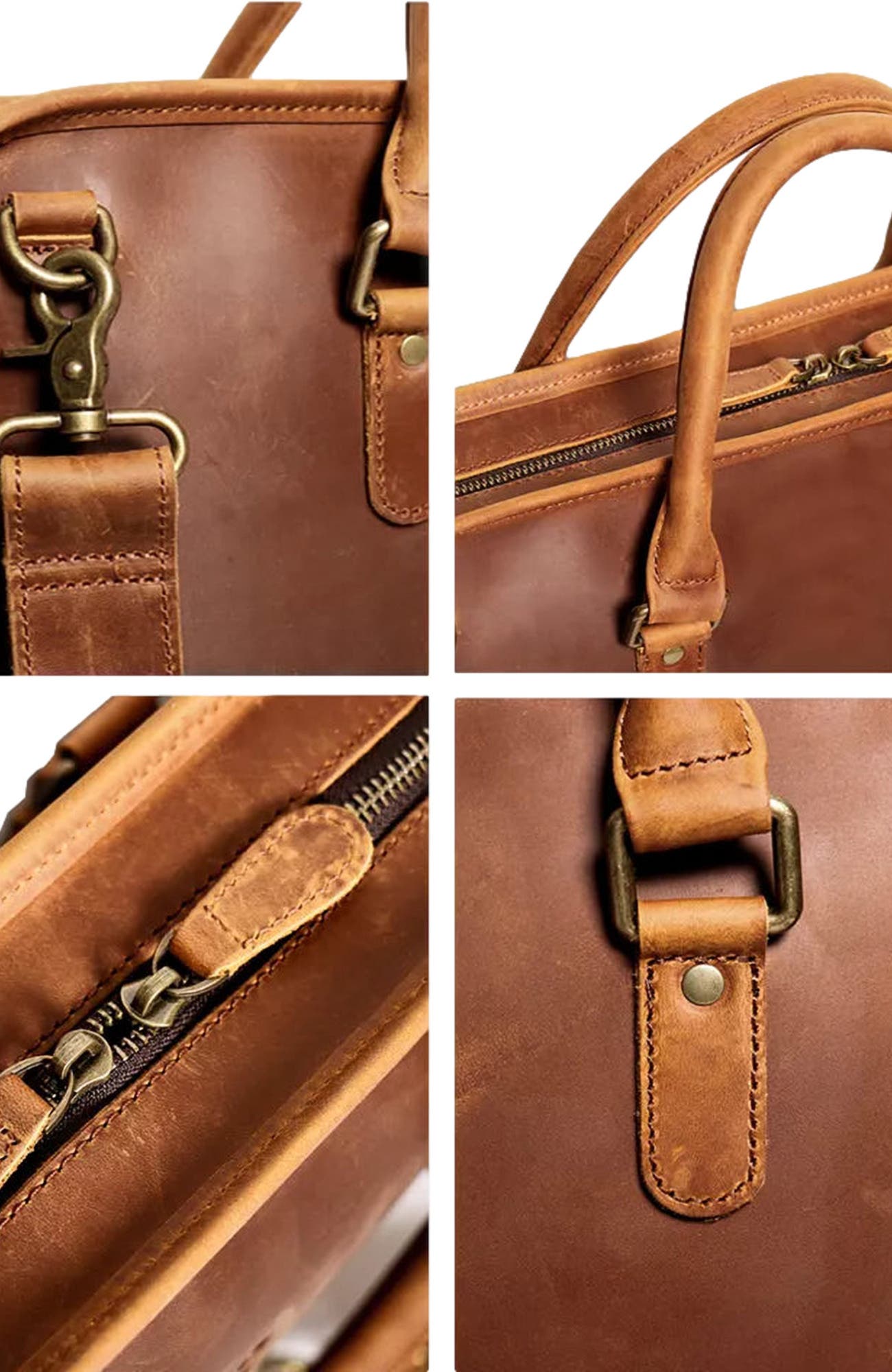 STEEL HORSE LEATHER The Hemming Leather Laptop Bag | Vintage Leather Briefcase, Alternate, color, Brown