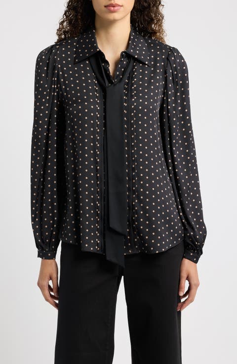 Julian Silk Blend Tie Neck Shirt
