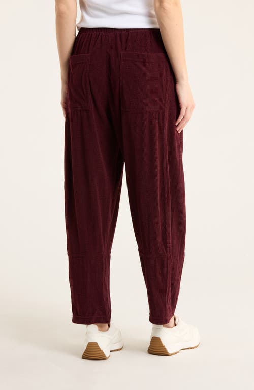 Max Studio Barrel Leg Corduroy Pants In Burgundy