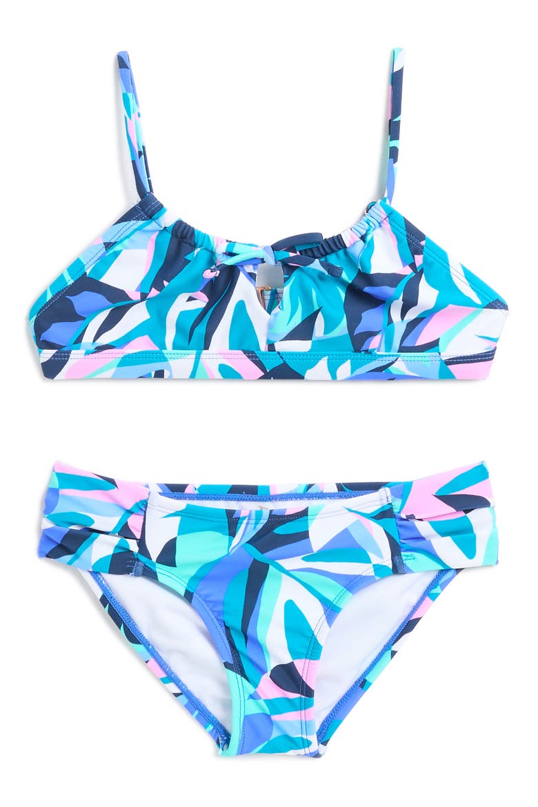 Kids' Geo Print Soul Girl 2-Piece Bikini, Main, color, BLUE MULTI