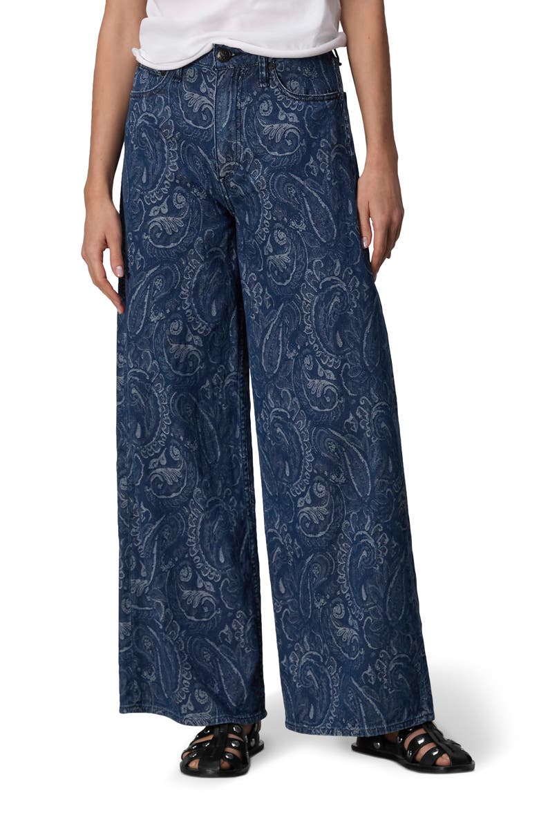 rag & bone Sofie Paisley Print High Waist Wide Leg Jeans, Main, color,
