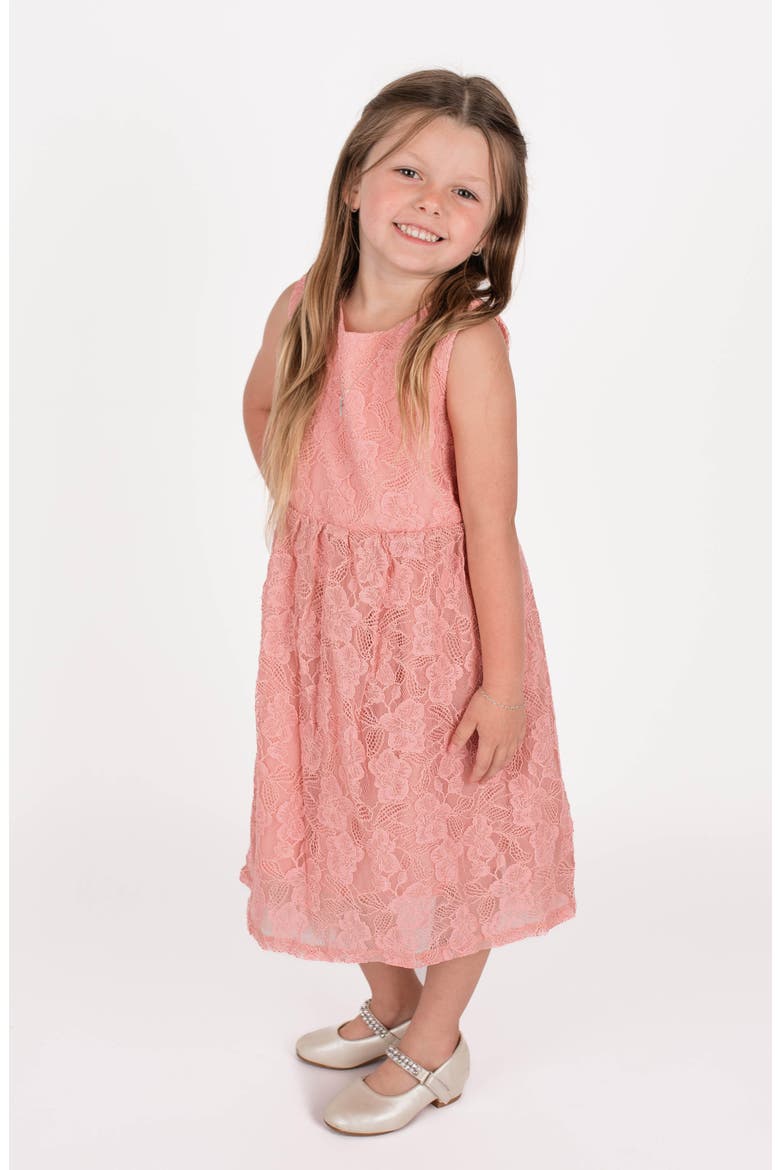Sleeveless Lace Dress, Alternate, color, DUSTY PINK