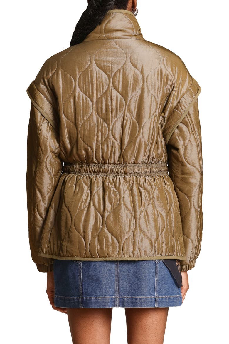 Drawstring Waist Quilted Jacket, Alternate, color, SEAGRASS