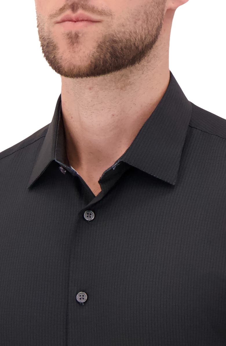 Report Collection Slim Fit 4-Way Stretch Button-Up Shirt, Alternate, color, Black
