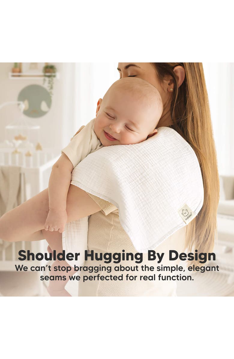 KeaBabies 10-Pack Lyra Muslin Burp Cloths, Alternate, color, Soft White