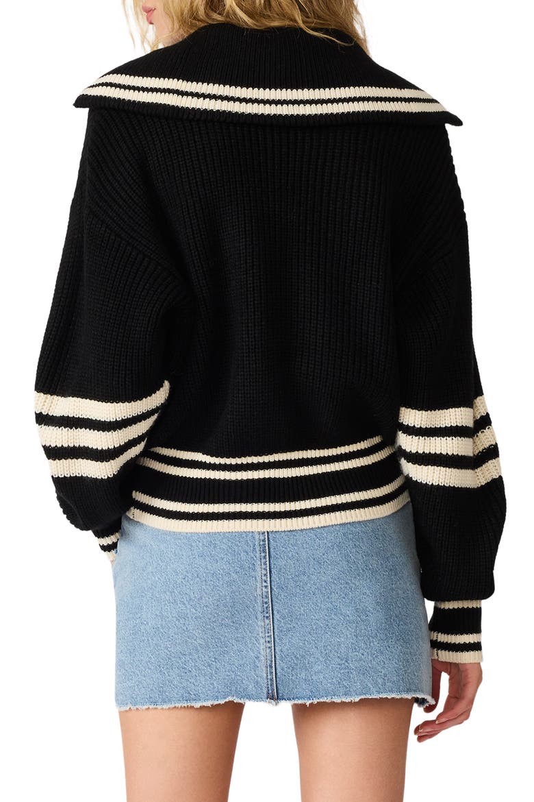 Dara Ribbed Zip Cardigan, Alternate, color, BLACK